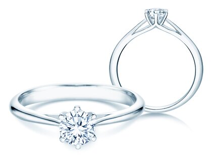 Anillo de compromiso Heaven 6 en platino 950/- con diamante 0,40ct G/SI