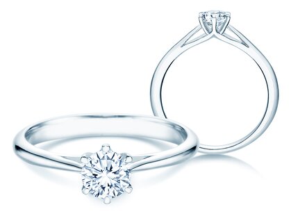 Anillo de compromiso Heaven 6 en platino 950/- con diamante 0,40ct G/SI