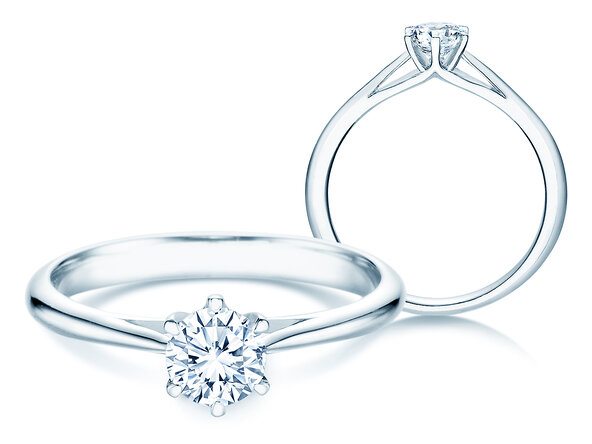 Anillo de compromiso Heaven 6 en platino 950/- con diamante 0,40ct G/SI