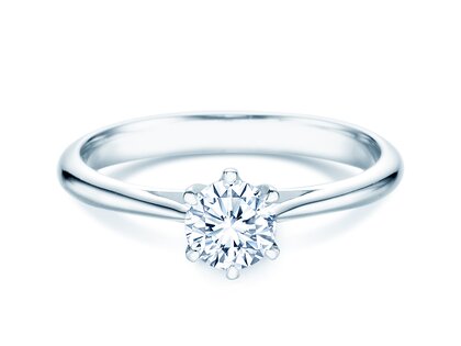 Anillo de compromiso Heaven 6 en platino 950/- con diamante 0,40ct G/SI