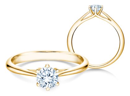 Anillo de compromiso Heaven 6 en 18K oro amarillo con diamante 0,40ct G/SI