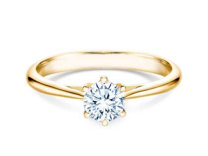 Anillo de compromiso Heaven 6 en 14K oro amarillo con diamante 0,40ct H/SI