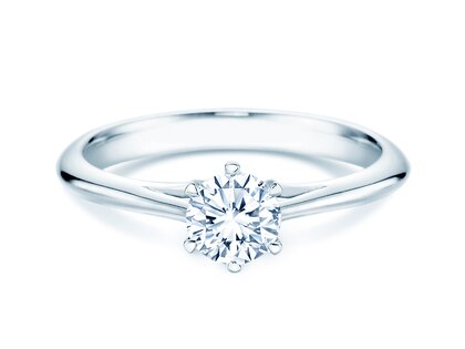 Anillo de compromiso Heaven 6 en 14K oro blanco con diamante 0,50ct H/SI