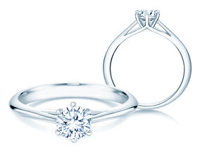 Anillo de compromiso Heaven 6 en platino 950/- con diamante 0,50ct G/SI