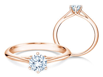 Anillo de compromiso Heaven 6 en 9K oro blanco con diamante 0,50ct H/SI