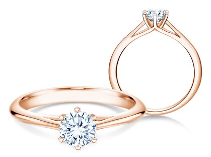 Anillo de compromiso Heaven 6 en 14K oro rosa con diamante 0,50ct G/SI