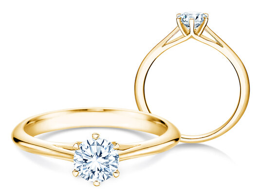 Anillo de compromiso Heaven 6 en 9K oro blanco con diamante 0,50ct H/SI
