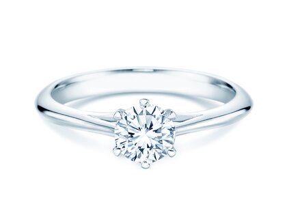 Anillo de compromiso Heaven 6 en 9K oro blanco con diamante 0,60ct H/SI