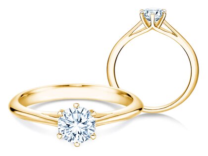 Anillo de compromiso Heaven 6 en 14K oro amarillo con diamante 0,60ct G/SI