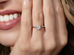 Anillo de compromiso Heaven 6 en 9K oro blanco con diamante 0,75ct G/SI