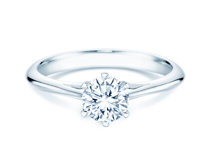 Anillo de compromiso Heaven 6 en 9K oro blanco con diamante 0,75ct G/SI