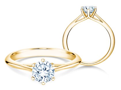 Anillo de compromiso Heaven 6 en 9K oro amarillo con diamante 0,75ct G/SI