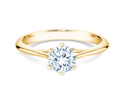 Anillo de compromiso Heaven 6 en 9K oro amarillo con diamante 0,75ct G/SI
