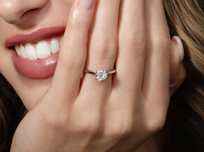 Anillo de compromiso Heaven 6 en 9K oro blanco con diamante 1,00ct H/SI