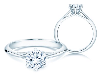 Anillo de compromiso Heaven 6 en platino 950/- con diamante 1,00ct G/SI