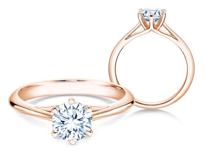 Anillo de compromiso Heaven 6 en 14K oro rosa con diamante 1,00ct G/SI