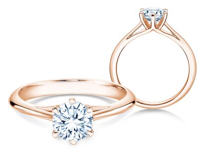 Anillo de compromiso Heaven 6 en 14K oro rosa con diamante 1,00ct G/SI