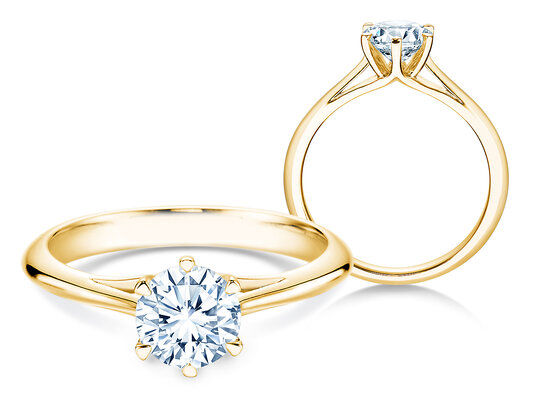 Anillo de compromiso Heaven 6 en 9K oro blanco con diamante 1,00ct H/SI