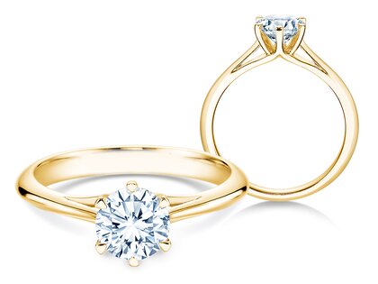 Anillo de compromiso Heaven 6 en 9K oro amarillo con diamante 2,50ct G/SI