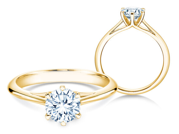 Anillo de compromiso Heaven 6 en 9K oro amarillo con diamante 2,50ct G/SI