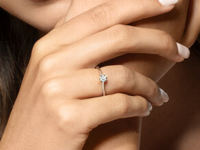 Anillo de compromiso Heaven 6 en 14K oro amarillo con diamante 0,25ct G/SI