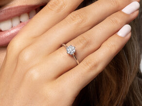 Anillo de compromiso Heaven 6 en 9K oro blanco con diamante 0,75ct G/SI