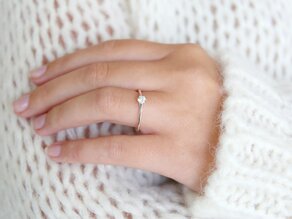 Anillo de compromiso Heaven 6 en 9K oro blanco con diamante 0,20ct G/SI