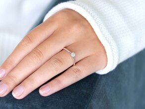 Anillo de compromiso Heaven 6 en 9K oro blanco con diamante 0,20ct G/SI