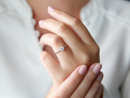 Anillo de compromiso Heaven 6 en platino 950/- con diamante 0,40ct G/SI