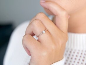 Anillo de compromiso Heaven 6 en 9K oro blanco con diamante 0,25ct H/SI