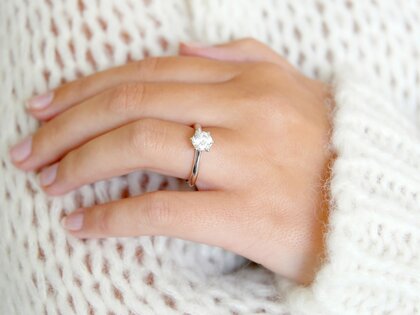 Anillo de compromiso Heaven 6 en 14K oro blanco con diamante 1,25ct H/SI