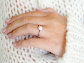 Anillo de compromiso Heaven 6 en 14K oro blanco con diamante 1,25ct H/SI