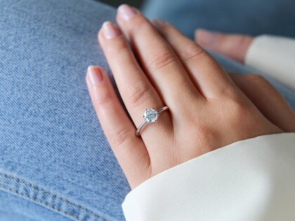 Anillo de compromiso Heaven 6 en 14K oro blanco con diamante 1,25ct H/SI