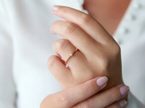 Anillo de compromiso Heaven 6 en 18K oro rosa con diamante 0,05ct H/SI