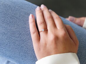 Anillo de compromiso Heaven 6 en 18K oro rosa con diamante 0,25ct G/SI