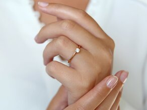 Anillo de compromiso Heaven 6 en 18K oro rosa con diamante 0,25ct G/SI