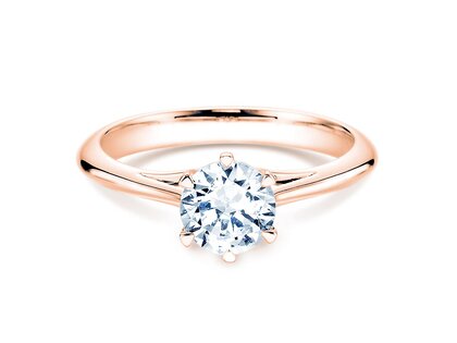 Anillo de compromiso Heaven 6 en 14K oro rosa con diamante de laboratorio 1,00ct E/VS