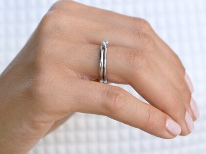 Anillo de compromiso Heaven 6 en plata 925/- con diamante de laboratorio 0,15ct E/VS