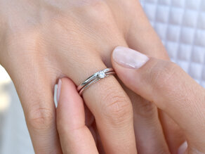 Anillo de compromiso Heaven 6 en 9K oro blanco con diamante de laboratorio 0,25ct