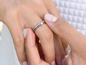 Anillo de compromiso Heaven 6 en 9K oro blanco con diamante 0,25ct H/SI