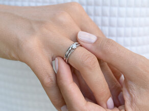 Anillo de compromiso Heaven 6 en platino 950/- con diamante 0,40ct G/SI