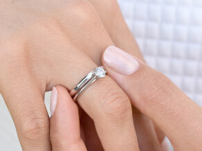 Anillo de compromiso Heaven 6 en 9K oro blanco con diamante 0,60ct H/SI