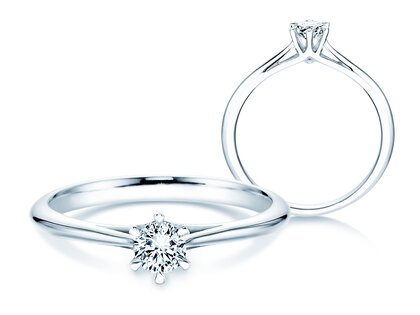 Anillo de compromiso Heaven 6 en 9K oro blanco con diamante de laboratorio 0,25ct
