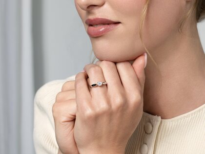 Anillo de compromiso Joy en 14K oro blanco con diamante 0,50ct G/VS