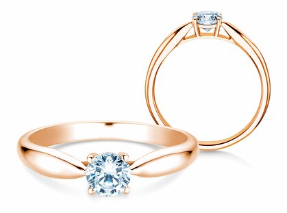 Anillo de compromiso Joy en 14K oro rosa con diamante 0,50ct G/SI