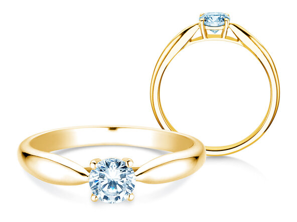 Anillo de compromiso Joy en 9K oro amarillo con diamante 0,25ct G/SI