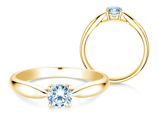 Anillo de compromiso Joy en 9K oro blanco con diamante 0,50ct H/SI