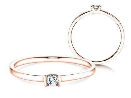 Anillo de compromiso Love en oro rosa