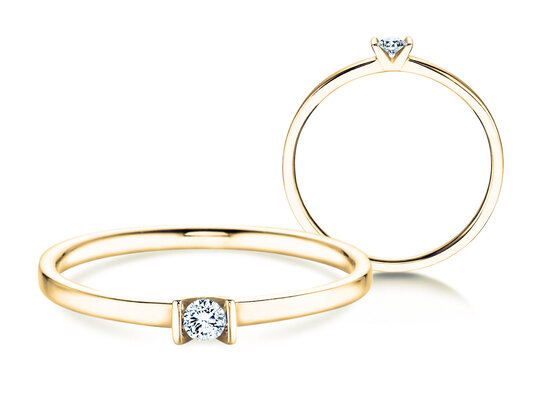 Anillo de compromiso Love en 14K oro blanco con diamante 0,04ct G/SI