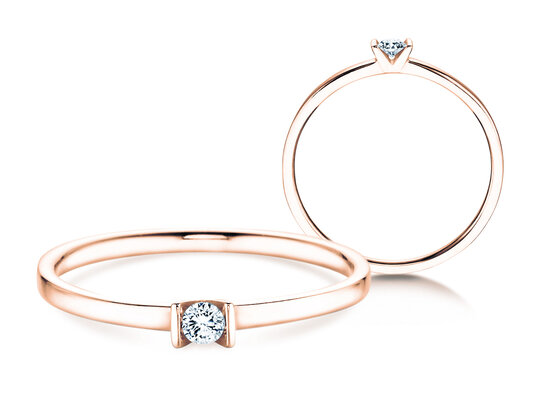 Anillo de compromiso Love en 14K oro blanco con diamante 0,04ct G/SI